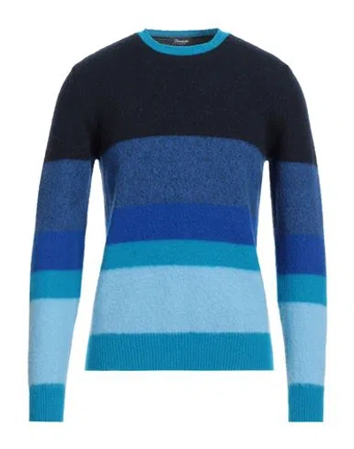 Drumohr Man Sweater Midnight Blue Size 38 Lambswool