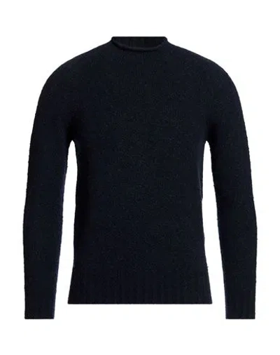 Drumohr Man Sweater Midnight Blue Size 46 Merino Wool In Black