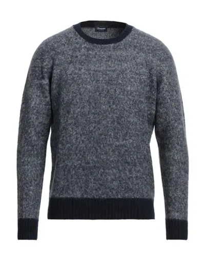 Drumohr Man Sweater Midnight Blue Size 48 Lambswool