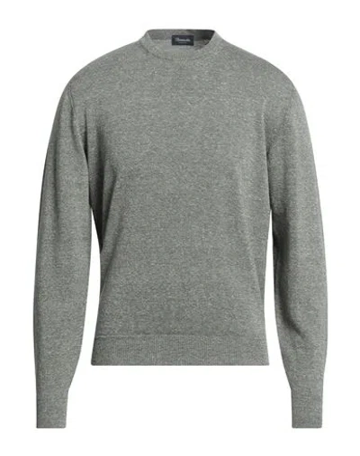 Drumohr Man Sweater Military Green Size 38 Linen, Polyamide In Green