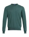 Drumohr Man Sweater Military Green Size 42 Super 140s Wool In Green