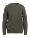 Drumohr Man Sweater Military Green Size 44 Lambswool