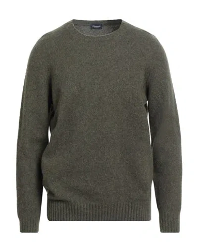 Drumohr Man Sweater Military Green Size 44 Lambswool