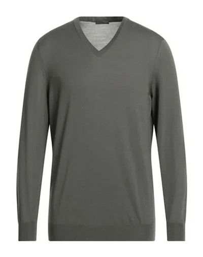 Drumohr Man Sweater Military Green Size 46 Super 140s Wool