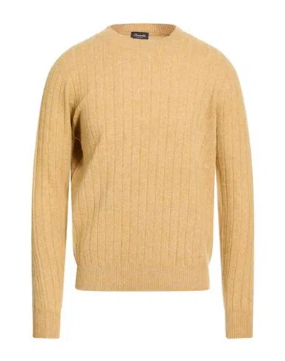 Drumohr Man Sweater Mustard Size 38 Cashmere, Wool In Yellow