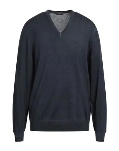 Drumohr Man Sweater Navy Blue Size 3xl Super 140s Wool