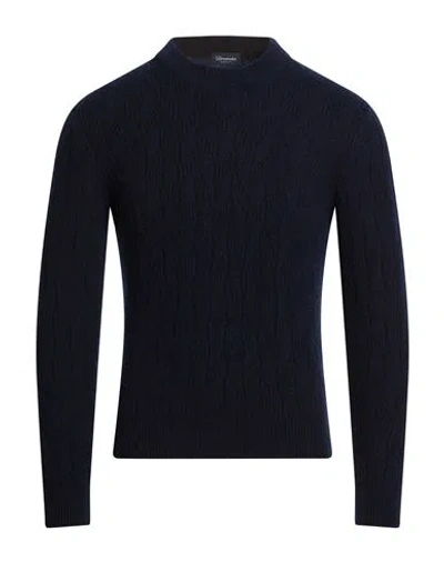 Drumohr Man Sweater Navy Size 38 Lambswool In Blue