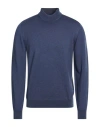 Drumohr Man Sweater Navy Size 44 Merino Wool In Blue