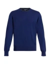 Drumohr Man Sweater Navy Size 44 Super 140s Wool In Blue