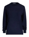 Drumohr Man Sweater Navy Size 48 Merino Wool In Blue