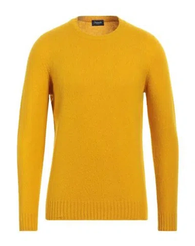 DRUMOHR DRUMOHR MAN SWEATER MARIGOLD SIZE 40 LAMBSWOOL