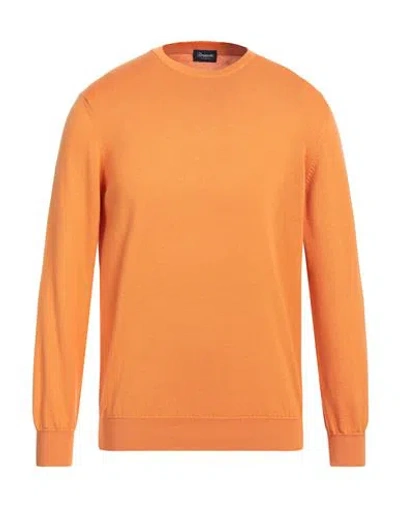 Drumohr Man Sweater Orange Size 40 Cotton