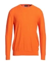 Drumohr Man Sweater Orange Size 42 Cotton In Orange