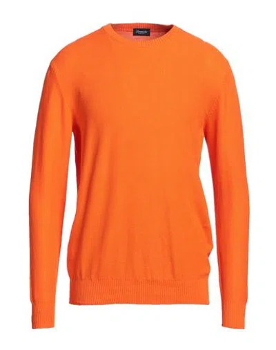 Drumohr Man Sweater Orange Size 42 Cotton