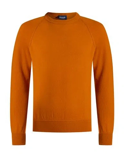 Drumohr Man Sweater Orange Size 42 Cashmere