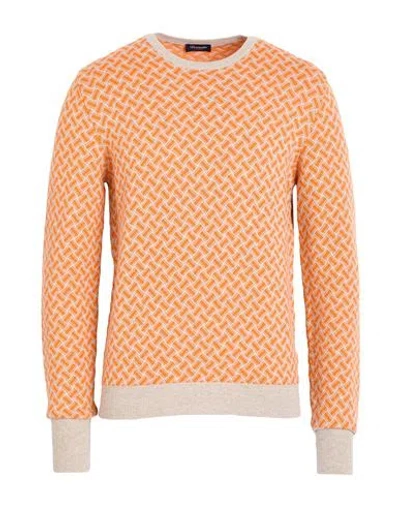 Drumohr Man Sweater Orange Size 46 Cashmere