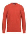 Drumohr Man Sweater Orange Size 46 Lambswool In Multi