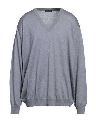 Drumohr Man Sweater Pastel Blue Size 38 Merino Wool