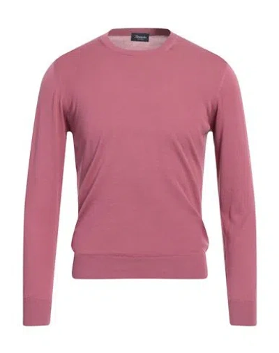 Drumohr Man Sweater Pastel Pink Size 36 Cotton