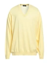 Drumohr Man Sweater Light Yellow Size 34 Merino Wool