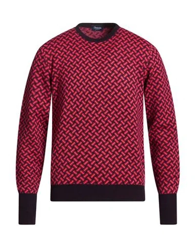 Drumohr Man Sweater Pink Size 46 Cashmere In Brown
