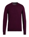 Drumohr Man Sweater Plum Size 44 Merino Wool In Purple