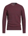 Drumohr Man Sweater Plum Size 46 Lambswool In Purple