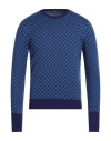 Drumohr Man Sweater Purple Size 36 Cashmere In Blue