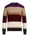Drumohr Man Sweater Purple Size 44 Lambswool In Multi