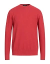 Drumohr Man Sweater Tomato Red Size 48 Lambswool In Red