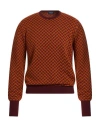 Drumohr Man Sweater Rust Size 46 Cashmere In Orange