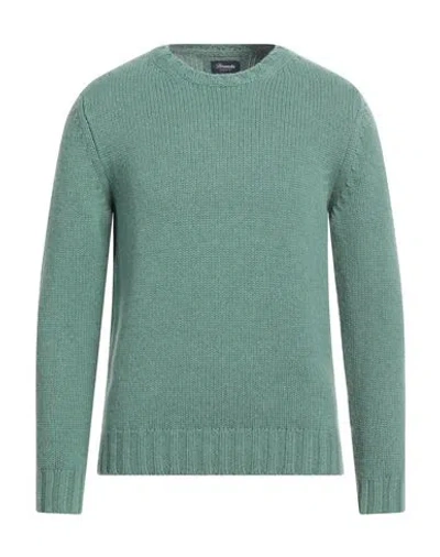 Drumohr Man Sweater Sage Green Size 42 Cashmere