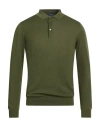 Drumohr Man Sweater Sage Green Size 46 Cotton In Green