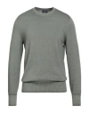 Drumohr Man Sweater Sage Green Size 46 Merino Wool In Green