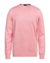 Drumohr Man Sweater Salmon Pink Size 40 Cotton