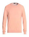 Drumohr Man Sweater Salmon Pink Size 40 Cotton In Pink