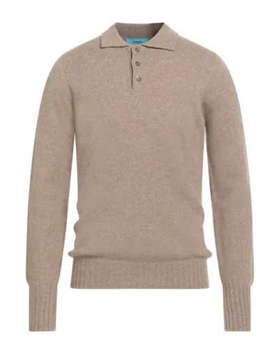 Drumohr Man Sweater Sand Size 40 Lambswool In Neutral