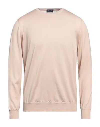 Drumohr Man Sweater Sand Size 40 Cotton In Beige