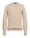 Drumohr Man Sweater Sand Size 46 Cashmere In Brown