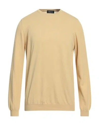 Drumohr Man Sweater Sand Size 46 Cotton In Beige