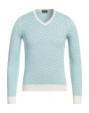 Drumohr Man Sweater Sky Blue Size 34 Cotton, Linen, Polyester