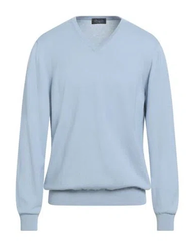 Drumohr Man Sweater Sky Blue Size 42 Wool, Cashmere, Silk