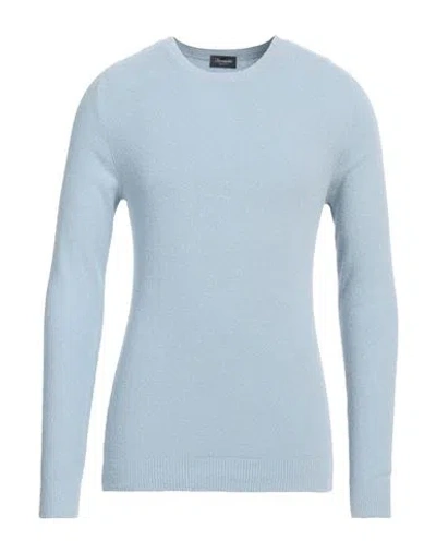 Drumohr Man Sweater Sky Blue Size 44 Cotton, Polyamide In Blue