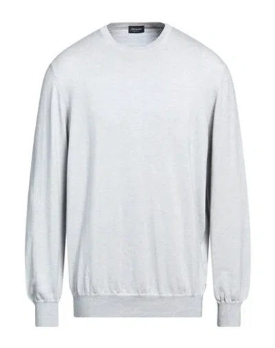Drumohr Man Sweater Sky Blue Size 46 Cotton In Blue