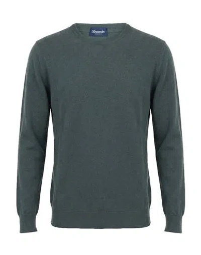 Drumohr Man Sweater Slate Blue Size 38 Cashmere