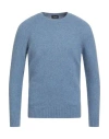 Drumohr Man Sweater Slate Blue Size 40 Lambswool