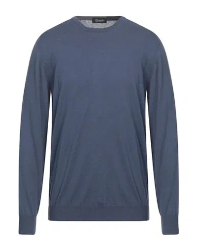 Drumohr Man Sweater Slate Blue Size 42 Cotton, Linen