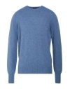 Drumohr Man Sweater Slate Blue Size 46 Lambswool