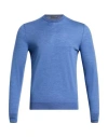 Drumohr Man Sweater Slate Blue Size 46 Merino Wool In Black