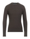 Drumohr Man Sweater Taupe Size 38 Merino Wool In Gray